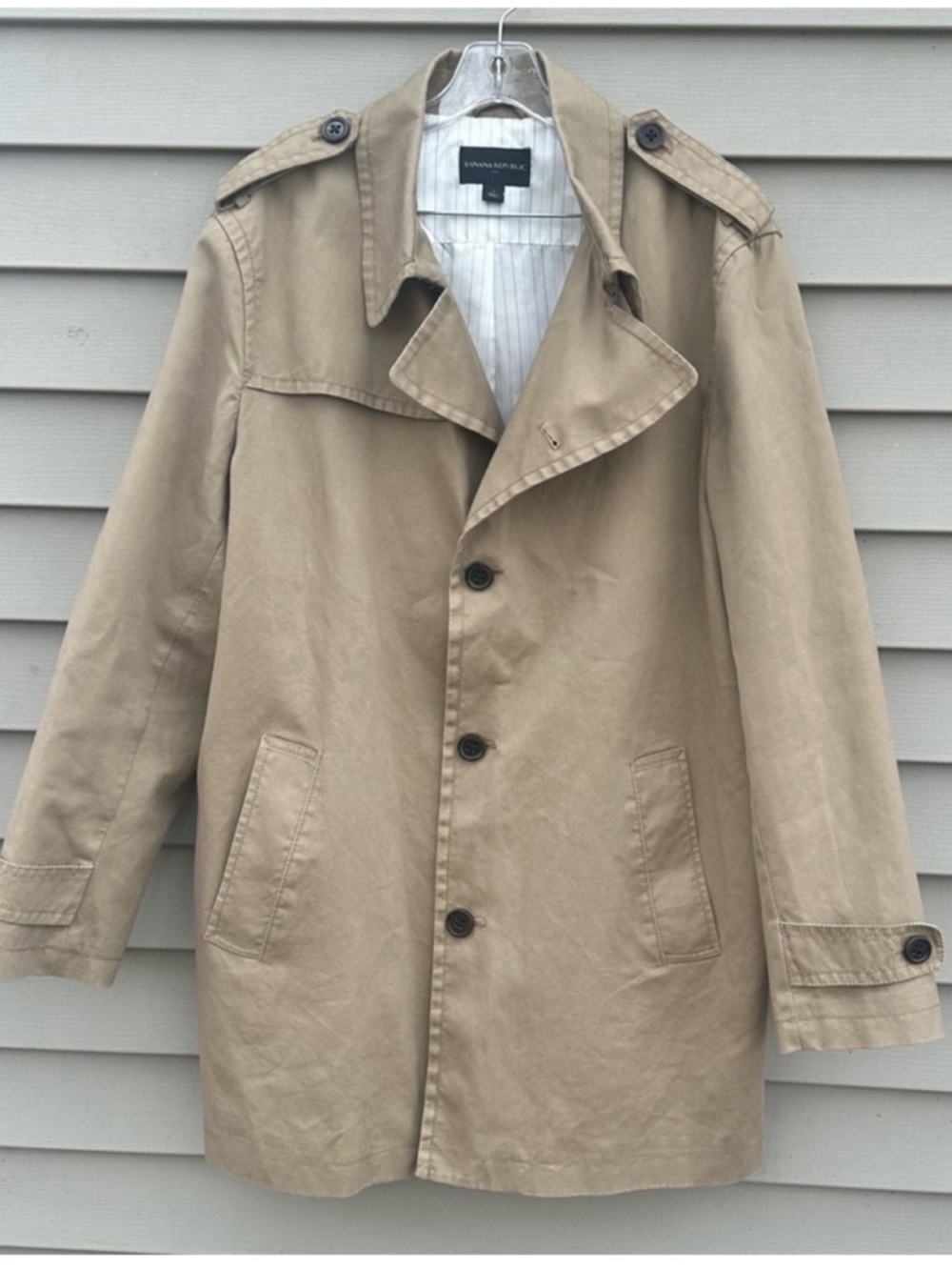 Banana Republic khaki trench coat jacket men’s XL